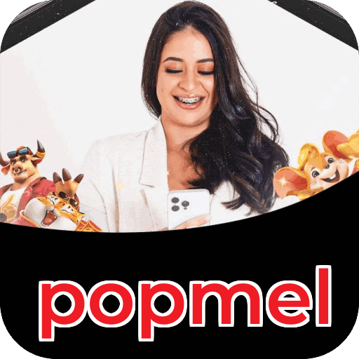 Interface do aplicativo popmel mostrando jogos disponíveis no iOS e Android